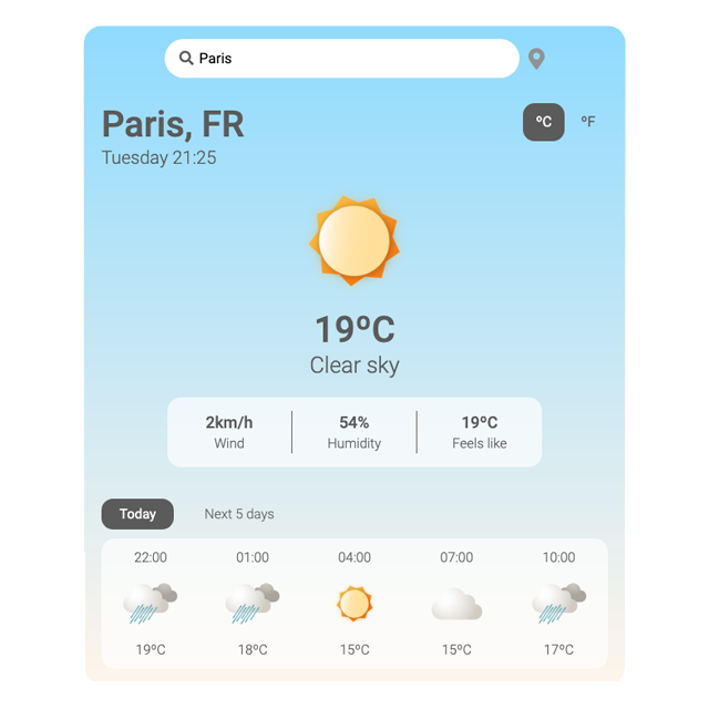 vanilla weather app